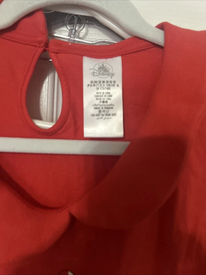 Camiseta sin mangas Disney Parks 3X para mujer con volantes roja blanca negra Minnie Mouse Foto 4 de 4