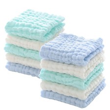 Muslin Washcloths - Soft Face Cloths for Newborn Absorbent Bath Face Towels W...