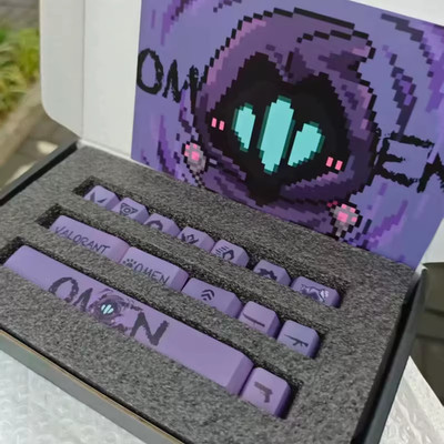 Game VALORANT Omen Purple Keycaps For Keyboards 11/14 keys Birthday Gifts Boys