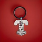 Las Vegas NV Silvertone Monogram "T" Keychain w/ Pink Rhinestones Souvenir — photo 1