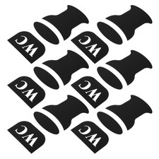 6 Pcs 3D Wall Sticker Logo Bathroom Signs for Business Adhesive Sticky Toilet