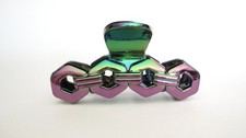 Metallic iridescent multi colored acrylic hair claw clip for long fine hair