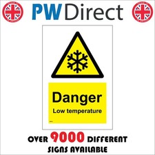 SIGN Danger Low Temperature Freezers Ice Injury Frost Frozen Cold Store WS610F