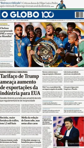 Jornal O Globo = CHELSEA FC FIFA CLUB WORLD CUP Brazil Newspaper Jul 14 2025