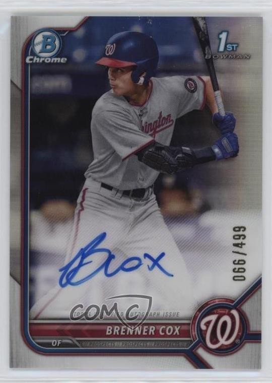 2022 Bowman Draft Chrome Pick Refractor 66/499 Brenner Cox #CDA-BC Auto 0nr3