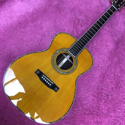 40 Inch Solid Spruce OM Rosewood Body Acoustic Guitar Abalone Ebony Fingerboard