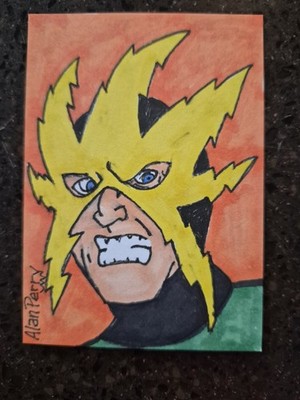 Electro, Spiderman Villain Artist's Sketch Card ACEO/ATC 2.5''×3.5''