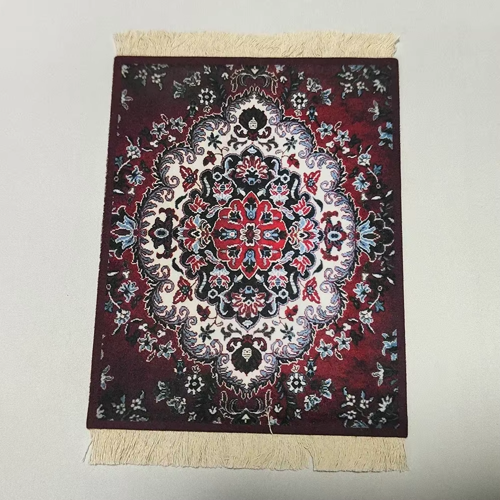 Woven Flower Persian Carpet Small Mouse Pad Non-Slip Desk Mat UK