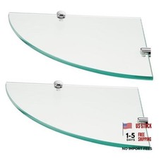 2 Pack Glass Corner Shower Shelves 2 Tier Shelves Shower Caddy Shelf Wall