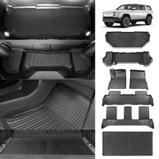 BestEvMod Compatible with Rivian R1S All Weather Cargo Liners Frunk Mat & Floor