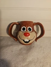 Vintage Nestle Quik Chocolate Bunny Rabbit Cup with Ear Handles Plastic