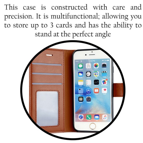 Kickstand Luxury Leather Folio Case With Card Slot For iPhone 15 14 13 12 11 S22 - Picture 29 of 37
