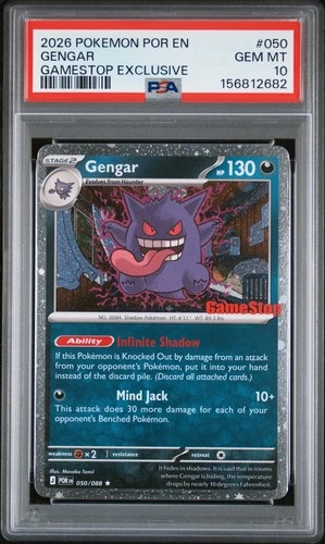 2026 POKEMON POR EN-PERFECT ORDER GAMESTOP EXCLUSIVE #050 GENGAR PSA 10