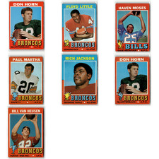 1971 Topps Football Denver Broncos Lot (7) + Haven Moses (Bills) Horn Little ++