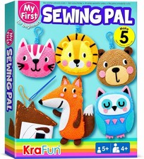 Kids Sewing Kit Animal Projects for Beginners Felt Craft Tools Instructional Art