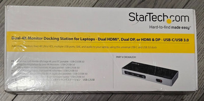 StarTech #DK30A2DH Dual-4K Monitor Docking Station For Laptops Dual HDMI Hybrid