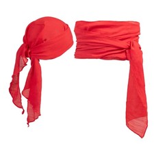 Pirate Costume Head Scarf Wraps Sash Belt Waist Bandana Pirate Costume Access...