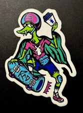 Dutch Bros Were HTF Lizard Skateboard Sticker