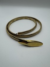 Vintage 70s 80s Skinny Snake Belt Metal Oval Buckle Stretch 31  -33  USA