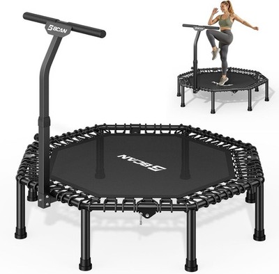 BCAN BT3, 51in, Rebounder Trampoline w Handle, 450lb Fitness Mini Trampoline