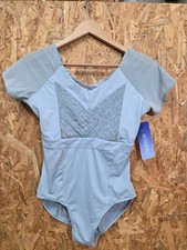 Danskin Short Sleeve Sheer Cap Leotard New with Tags