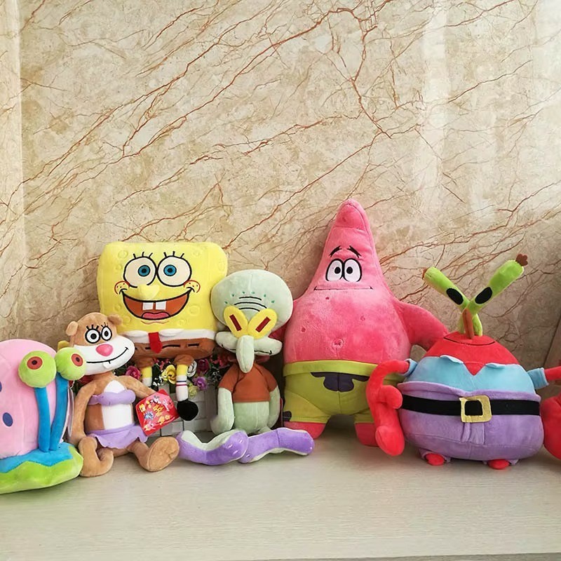 Spongebob Plush Toy Teddy Cartoon Gift Soft Stuffed Doll Patrick Star Kids Toys