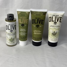 Korres Pure Greek Olive Skin Care 4 Piece Set NEW Sealed Body Cream, Shower Gel