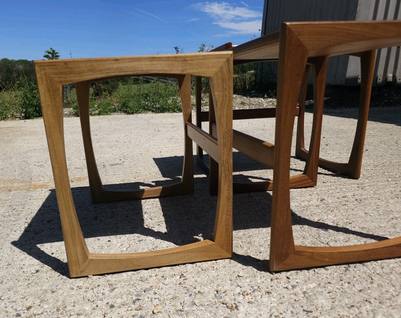 G Plan Vintage Mid Century Quadrille Nest of 3 Tables Teak Fair Condition — image 11