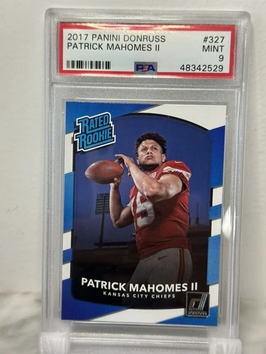 2017 Panini Donruss - Rated Rookie Patrick Mahomes II #327 (RC) PSA 9