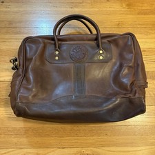 Vintage USA Made Duluth Pack Smooth Brown Leather Briefcase bag