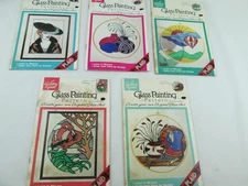 Gallery Glass Painting Patterns Glass Art Lot of 5 (lot#1)