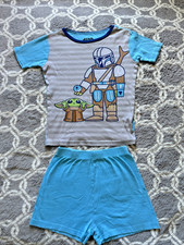 STAR WARS Mandalorian Baby Yoda Snug Fit PJ Short Sleeve Shirt  Shorts Sz 10