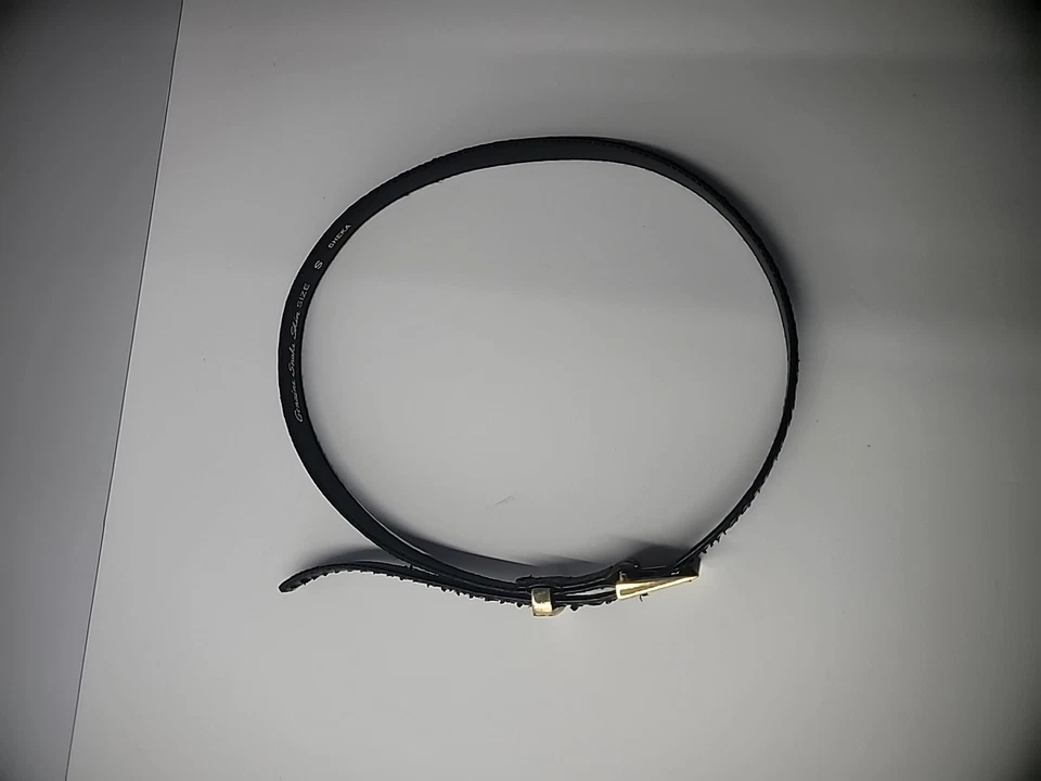 Cinturón de piel de serpiente vintage para mujer S pequeño negro tono dorado herrajes Foto 3 de 4