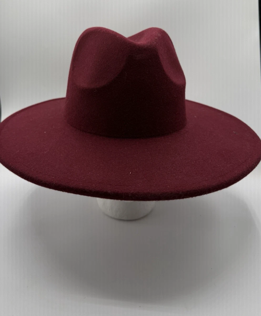 Free People Hat Burgundy Clean Slate Felt Western Alabaster Preppy One Size New Free People Women main image 3
