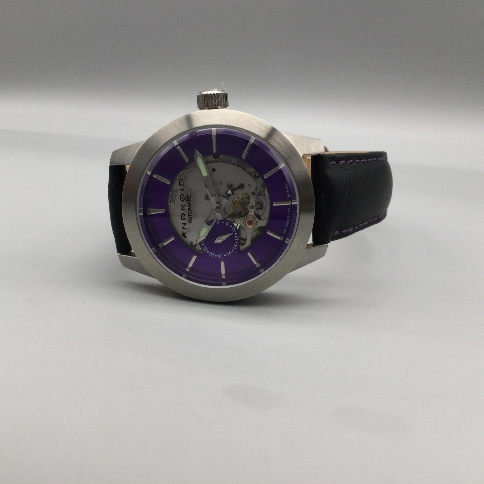 Android Automatic Skeleton Watch Men 37mm Purple … - image 5
