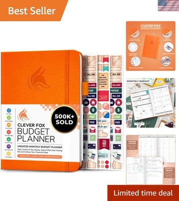 Stylish A5 Budget Planner: Monthly Tracker with Pen Loop & Elastic Band