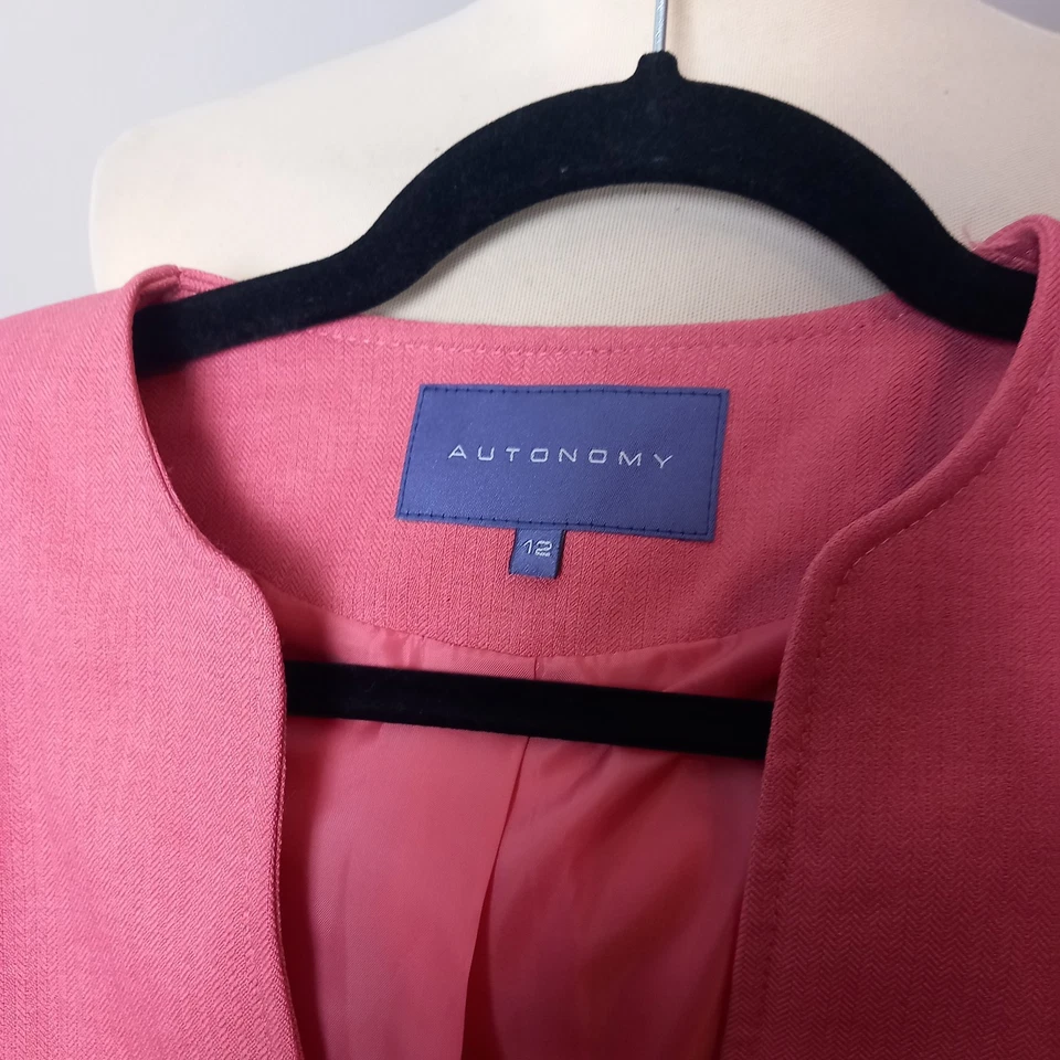Women's Autonomy Dusky Pink Tailored Jacket Blazer  UK Size 12 - Image 3 of 3