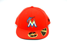NEW ERA 59FIFTY FITTED MLB OFFICIAL ON-FIELD CAP MIAMI MARLINS ORANGE LOWPROFILE