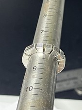 Vintage Sterling Silver Gucci 925 Block Link Band Ring 1637AR Size 8