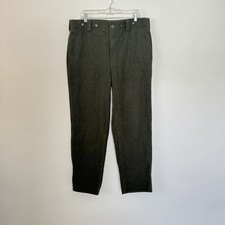 Vintage Woolrich Malone Windowpane Plaid Wool Hunting Pants Loden Green 36 x 31