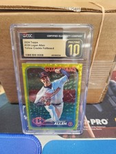 2024 Topps #339 Logan Allen Yellow Crackle Foil CGC 10 Pristine