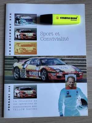 Ferrari F355 GT Le Mans 1996 Challenge Yellow Racing Dossier Presse Press