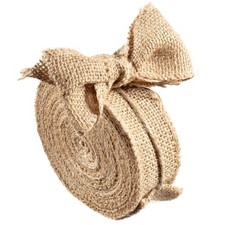 Natural Burlap Ribbon 1.5" x 10 Yards 100 Jute, No Wire, 1.5 Inch, Beige