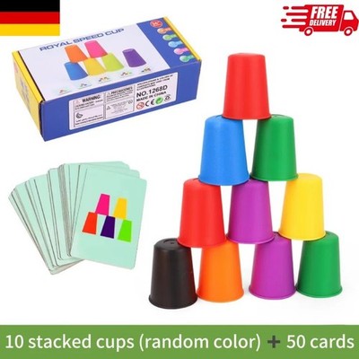 Montessori Stapelbecher Spiel Lernspielzeug Kinder Farben Logik Set