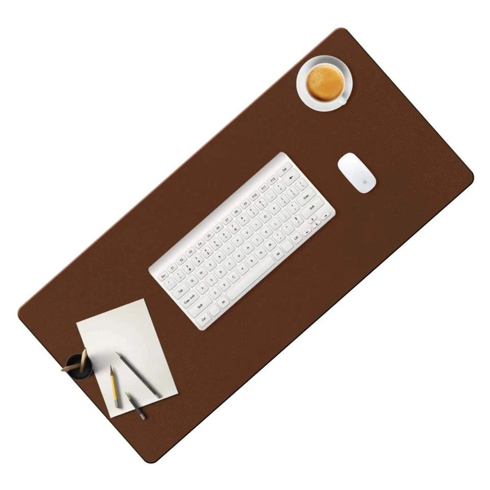 Double Sided PU Leather Desk Mat  Waterproof Easy Clean Office Pad 17x35 14x28in - Image 4 of 4