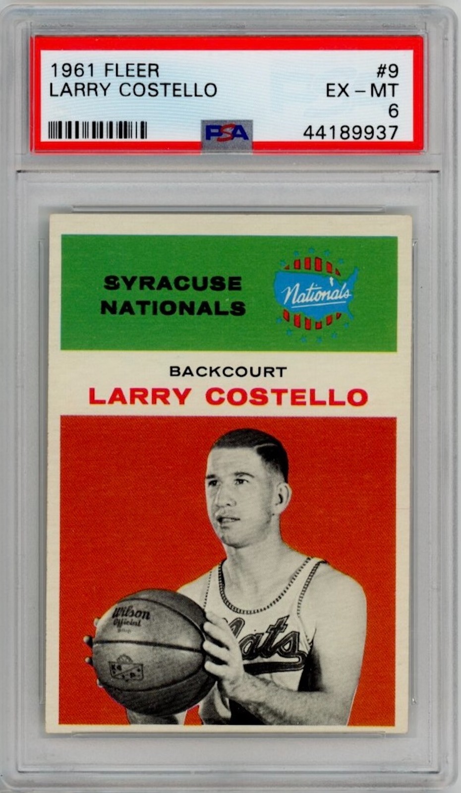 1961 Fleer #9 LARRY COSTELLO Nationals PSA 6