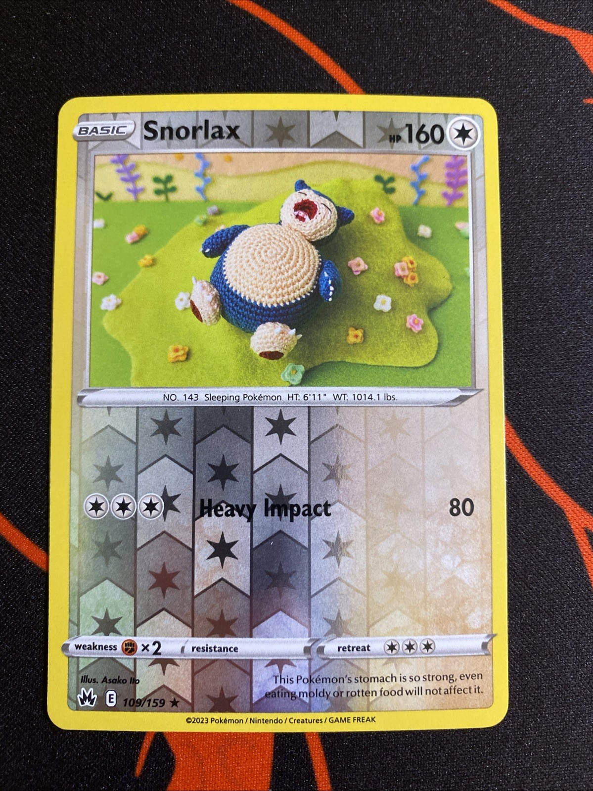 Snorlax 109/159 Reverse Holo Crown Zenith Pokemon Card TCG LP