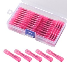 100Pcs Red 22-16AWG Heat Shrink Wire Butt Connectors Waterproof Splice Terminals