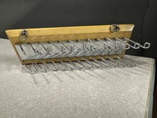 Vtg 50s Skinny Tie Rack Organizer Wall Mount Closet 12 hook Selectie, Chicago