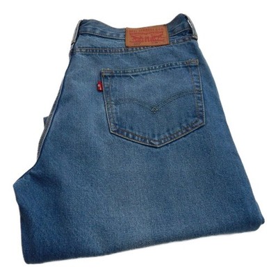 Levi 501 Straight Jeans Regular Blau Taille 38 Bein 32 W38 L32 Button Fly (Q7318)